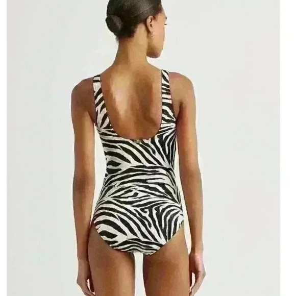 Ralph Lauren Zebra Print One Piece Swimsuit Size 8 - Picture 2 of 9